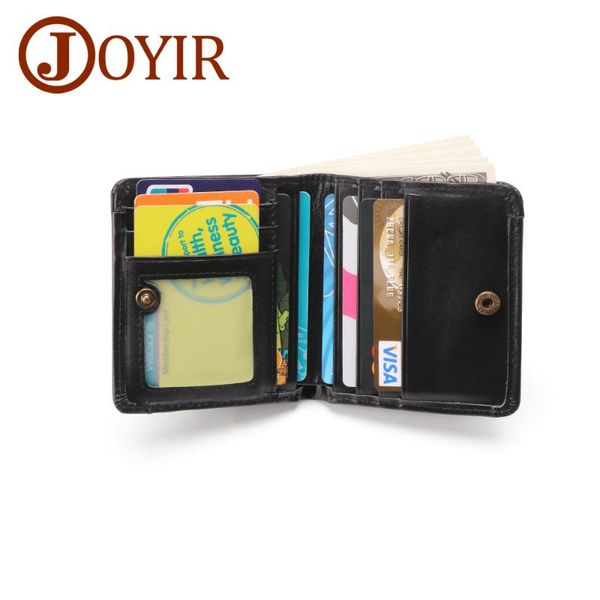 

wallets joyir men's women coin purse genuine leather men fashion short wallet pocket rfid for male, Red;black