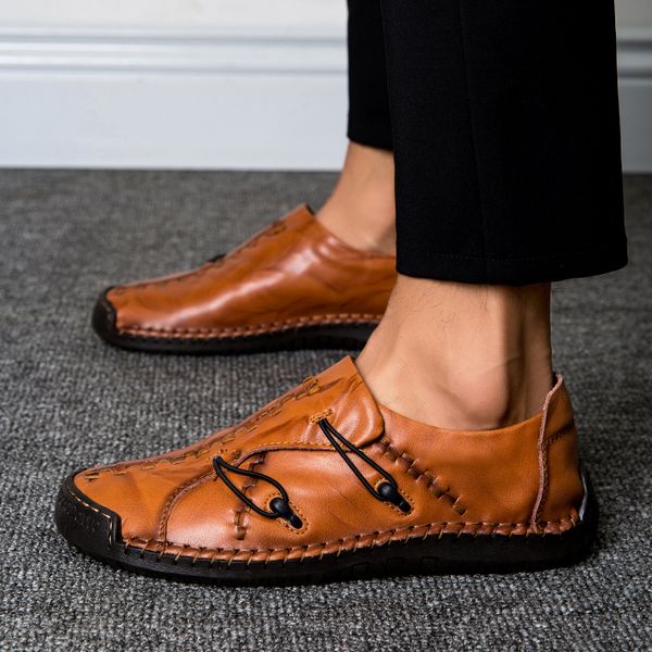 

2019 genuine leather men shoes fashion flats casual shoes man driving shoes slip on loafers moccasins male plus size 38-48