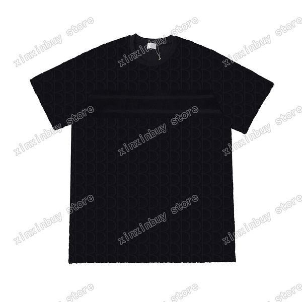 22ss женские дизайнерские футболки футболка полотенце ткань жаккардовые буквы с коротким рукавом человек с круглым вырезом париж уличная одежда белый черный xinxinbuy S-XL