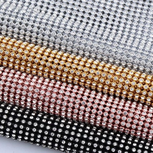 

ribbon aluminum metal mesh net fabric to make bag, dress,clothes , shoes decor glitter crystal rhinestone, Pink;blue