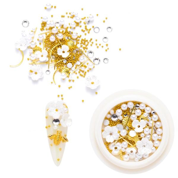 

nail art decorations crystals beads shiny for craft mix-shape mixed rhinestones and studs 3d diamonds, Silver;gold