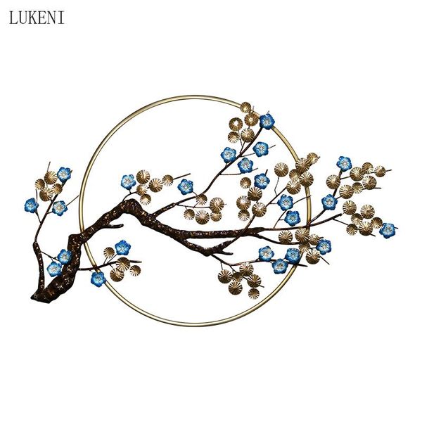 

new chinese style wall hanging three-dimensional light luxury living room wrought iron pendant home metal wall decoration