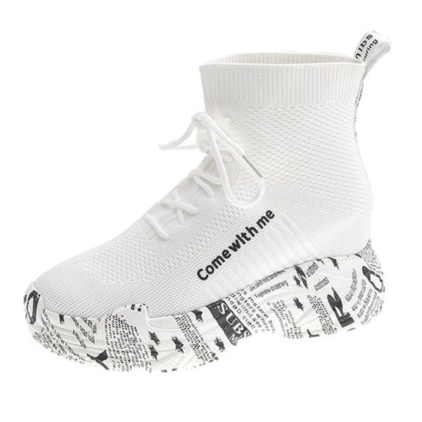 Stivali Designer di marca Top Sneakers alte Calzini Donna Stringate Moda Tessuto elasticizzato alla caviglia Fondo spesso Scarpe vulcanizzate