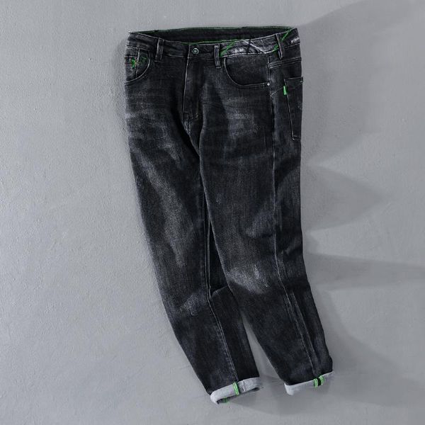 

men's jeans 2021 style brand italy men casual pants black trousers fashion comfortable spodnie pantalones un pantalon, Blue