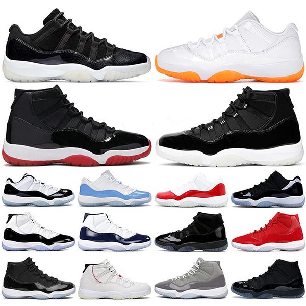 

11s basketball shoes jumpman 11 men women 72-10 citrus 25th anniversary hight cut cap and gown bred concord 23 legend blue olive mens sports