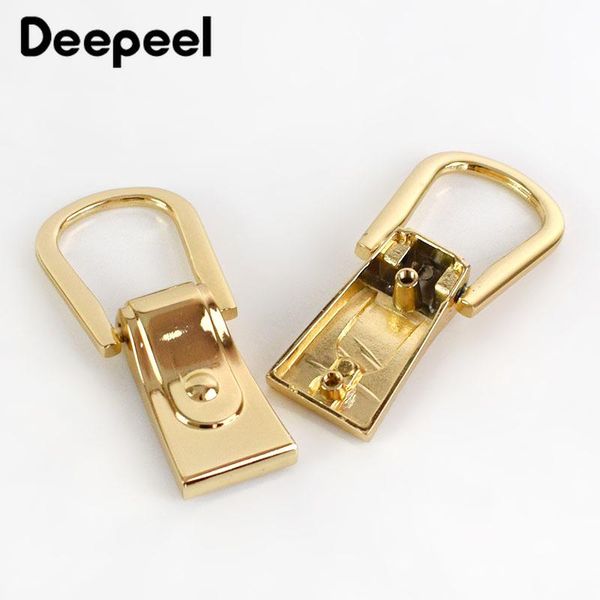 

bag parts & accessories deepeel 2/5pcs d ring hook buckle side buttons diy sewing plating gold metal with screws for bags luggage bf217, Black