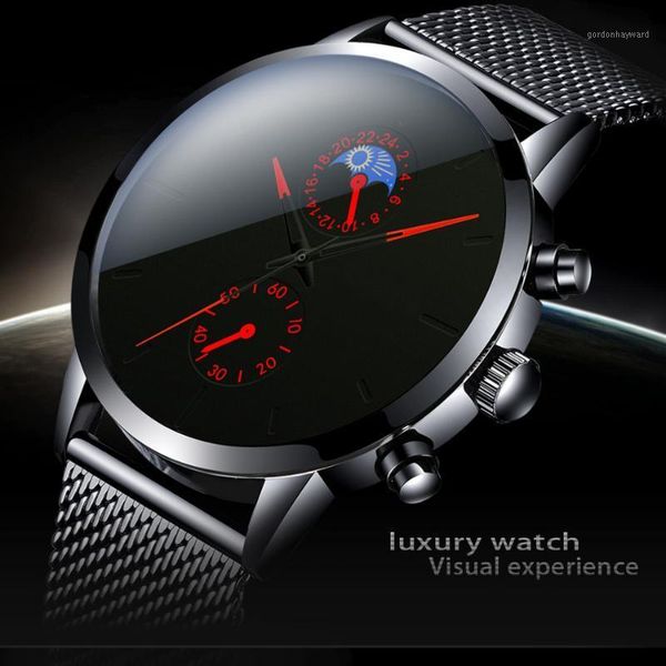 

wristwatches 2021 men's watch stainless steel black simple business quartz waterproof clock erkek kol saati, Slivery;brown