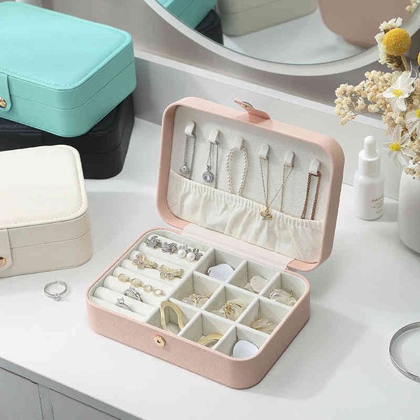 

cosmetic bags portable jewelry box flip simple earrings ring storage multifunctional