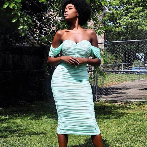 

casual dresses deer lady off shoulder mesh maxi dress bodycon 2021 summer ruched celebrity club party women evening, Black;gray