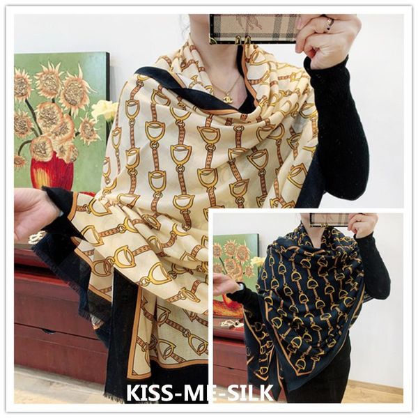 

scarves kms horseshoe buckle 300 ultra-fine pure cashmere shawl long scarf winter thin for women 100*200cm, Blue;gray