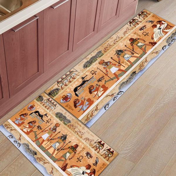 

cushion/decorative pillow 2pcs/set anti-slip kitchen carpet doormat egyptian mural floor mat hallway portch rug indoor door mats