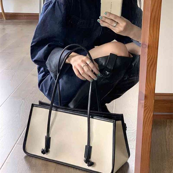 

2021 summer new korean fashion canvas single shoulder women's leisure large capacity commuter bag tide armpit bag