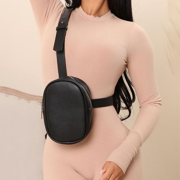 

evening bags bq fashion ins stylish men women crossbody cross body waist belt leather cool girl chest bag for outdoor hiking motorcycle