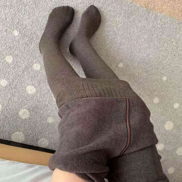 

leggings cashmere thickened warm yoga elastic, Black