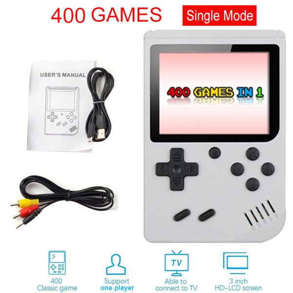 

2022 mini retro handheld portable game players video console can store 400 classic games 8 bit colorful lcd with retail package