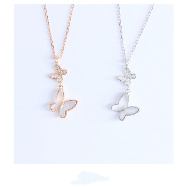 

pendant necklaces miuoxion retro double butterfly zircon necklace simple personality party punk jewelry fashion for women feature nmour char, Silver