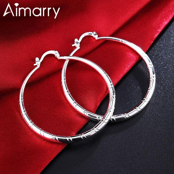 

hoop & huggie aimarry 925 sterling silver 30mm/40mm/50mm/60mm big round earrings for women gifts engagement wedding fashion jewelry, Golden;silver