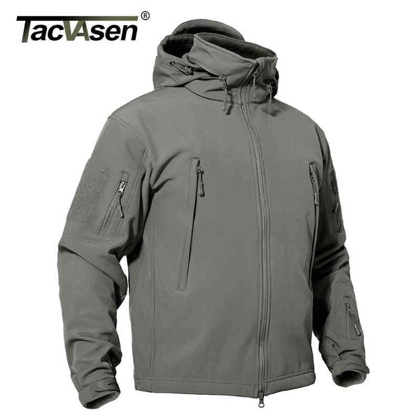 

tacvasen winter tactical softshell mens fce et coat waterproof windproof military coats hunting hiking windbreaker, Black