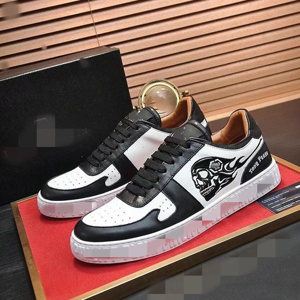 

2021 casual men's shoes fashion luxury flat comfortable sneakers brand lace-up men's shoes size 38-45 mkjn003, Black
