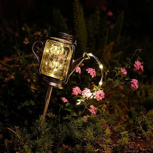 

lawn lamps 2pcs solar fairy light string led mason jar kettle garden courtyard park square landscape decorative lamp