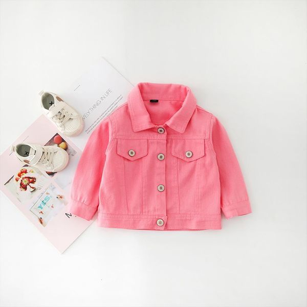 

brand baby girls boys candy color denim jacket kids cotton casual jeans jackets children clothes 1 10age, Blue;gray