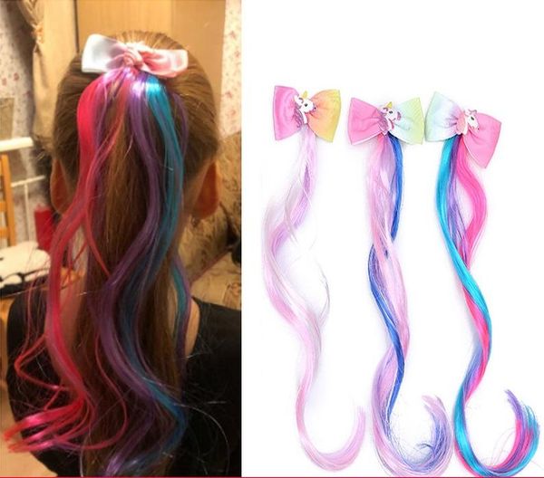 

hair accessories 1pc/ cute bowknot kids colorful wig hairpin clip children fake fashion twist braid headdress, Slivery;white