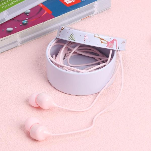

cartoon cute in-ear headset portable earphones dynamic vocal principle small portable protective storage case pouch box