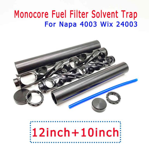 

10" 12" spiral 1/2-28 5/8-24 monocore aluminum tube car fuel filter solvent trap for napa 4003 wix 24003 filters
