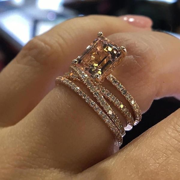 

cluster rings 1 pcsÂ bohemian women square multilayer crystal gold ring female dance party jewelry accessories, Golden;silver