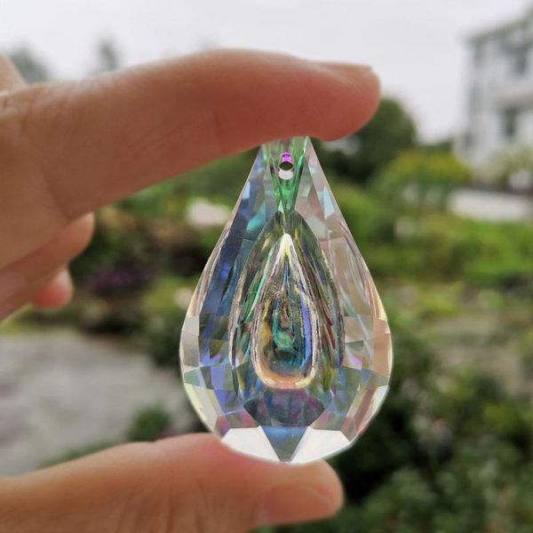 

2pcs 38mm rainbow crystal suncatcher hanging pendant chandelier prism parts lamp beads chain home wedding decoration figurine