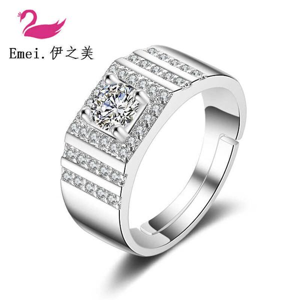 

platinum plated ring, aggressive men's diamond ring, full diamond, high-end and micro set ring, Golden;silver