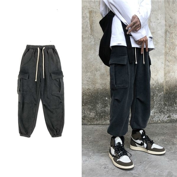 

men's pants dark wind male black haren leisure cotton casual trousers active elastic hip hop joggers sweatpants m-2xl gi0d
