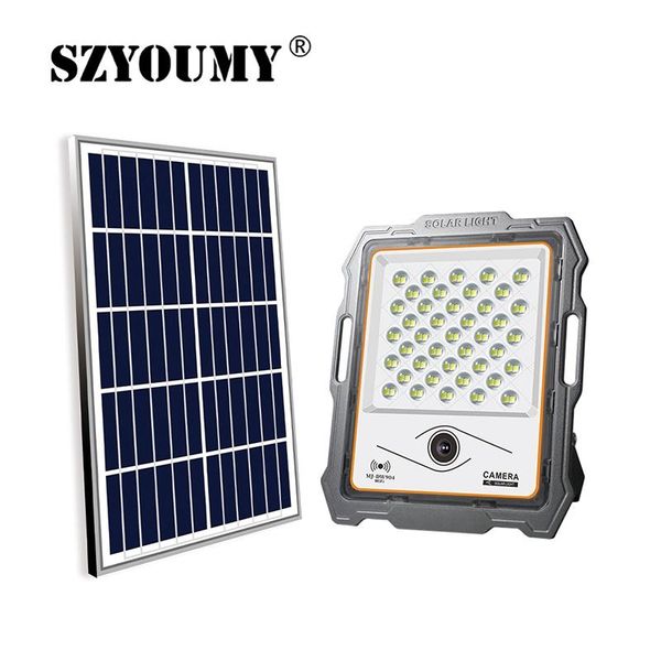 

solar lamps szyoumy 1pcs 2021 flood light with camera 16g tf card monitor courtyards farms orchards garden home security lamp