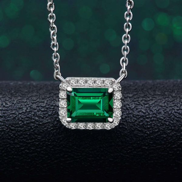 

hbp luxury 2021 new s925 sterling silver necklace 6 * 8 inlaid o-chain to cultivate emerald with certificate fashion