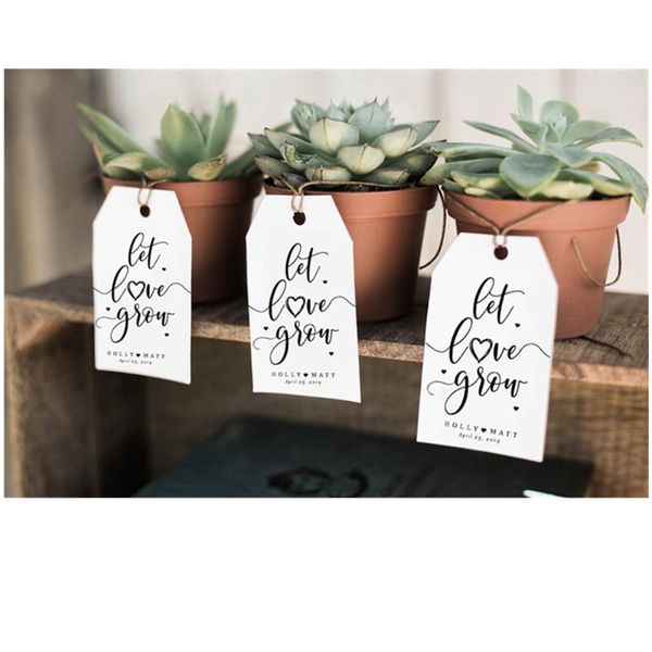 

greeting cards let love grow wedding favor tags tag bridal shower