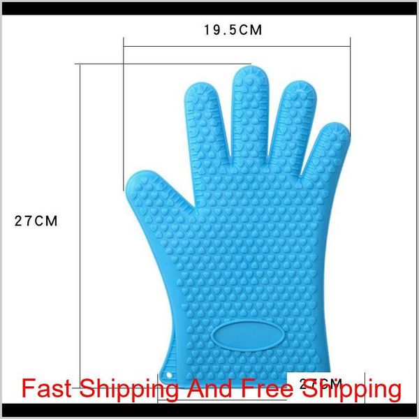 

kitchen microwave oven mitt baking gloves thermal insulation anti slip sile five-finger heat resistant qylpbp dh_seller2010