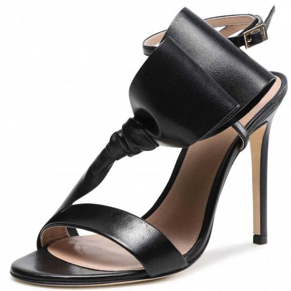 

sandals black white women high heels ankle strap 10cm thin party shoes woman office ladies summer pumps sandalias wsh4086