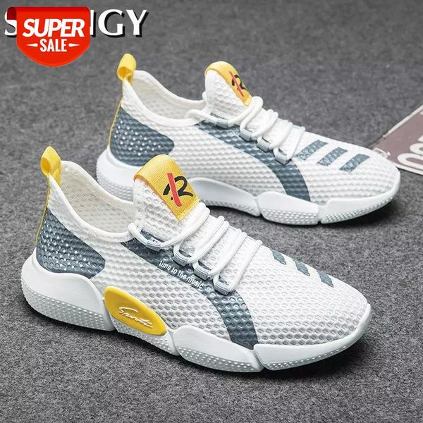

summer men casual shoes mesh lace-up gingham men's shoes breathable running outdoor fashion sports for males #jy6a