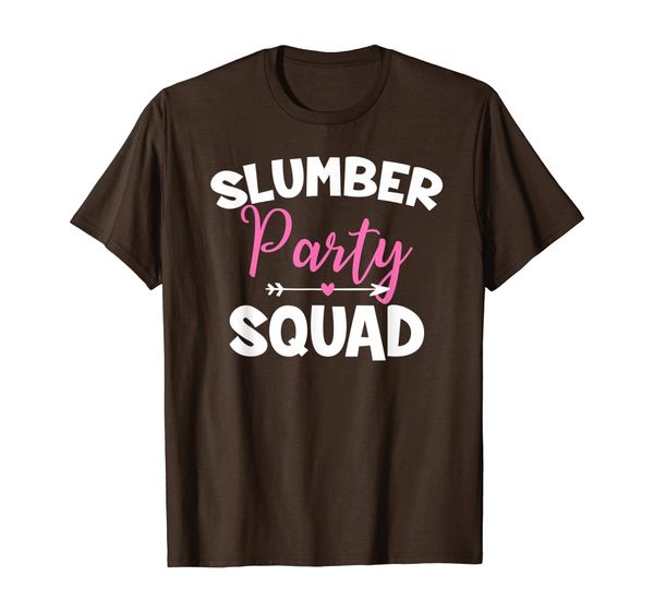 

Slumber Party Squad Sleepover Saying T-Shirt, White;black