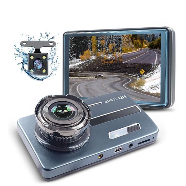 Auto-DVR-Kamera 4inch Full HD 1080P-Laufwerk Video Recorder Registrator Auto Dashboard Dual Dashcam Black DVRS Box