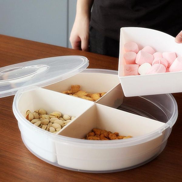 

dishes & plates storage tray sealed dried fruit snack plate with lid deskcandy cake serving container organizer box