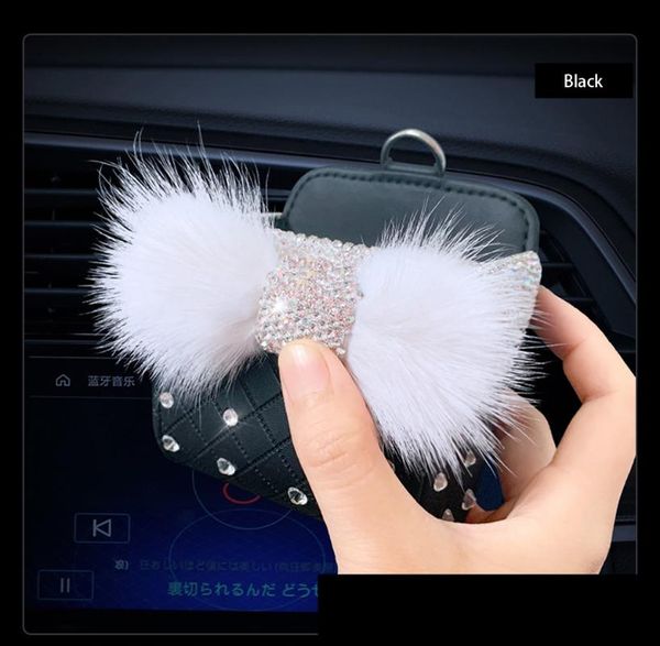 

car organizer air outlet bag hanging in-car diamond-encrusted mobile phone multi-function storage box