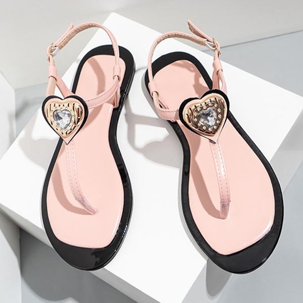 

women sandals ladies clip toe crystal buckle strap slides shoes female fashion casual summer slippers woman beach plus size 2021, Black