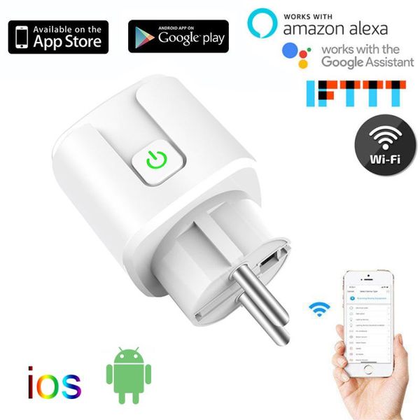 

smart power plugs 2021 16a eu wifi plug wireless socket outletwith monitor home works with alexa google tuya app