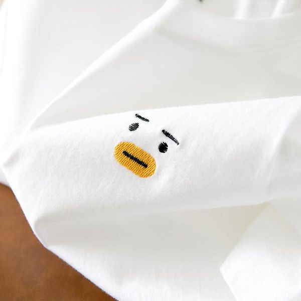 

women's t-shirt plus size tees embroidered thick lips 2021 summer funny sausage mouth cute short sleeved tshirts female cotton white t