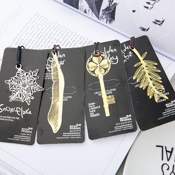 

bookmark 1pc feather snowflake bookmarks creative classical exquisite mini metal art pattern children's gifts office stationery