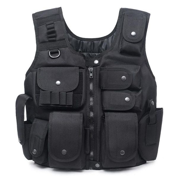 

outdoor armor vest gear carrier vest adjustable combat training cs gaming chest protector, Camo;black