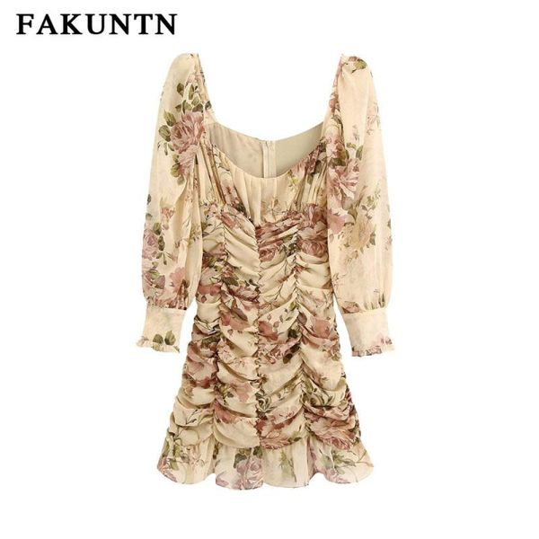 

casual dresses women autumn dress 2021 fashion square neck elegant vintage printing long-sleeve clothes vestidos, Black;gray