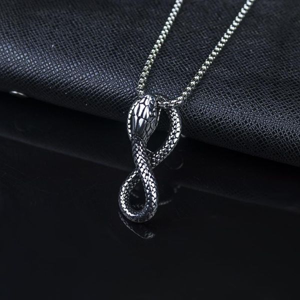 

chains hip hop gothic snake winding pendant necklace 2021 trend sterling for men women fashion party rock jewelry 304 stainless steel, Silver