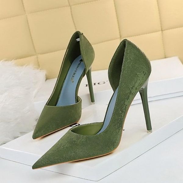 

dress shoes 2022 woman pumps suede high heels female pointed toe office stiletto women party  cm, Black